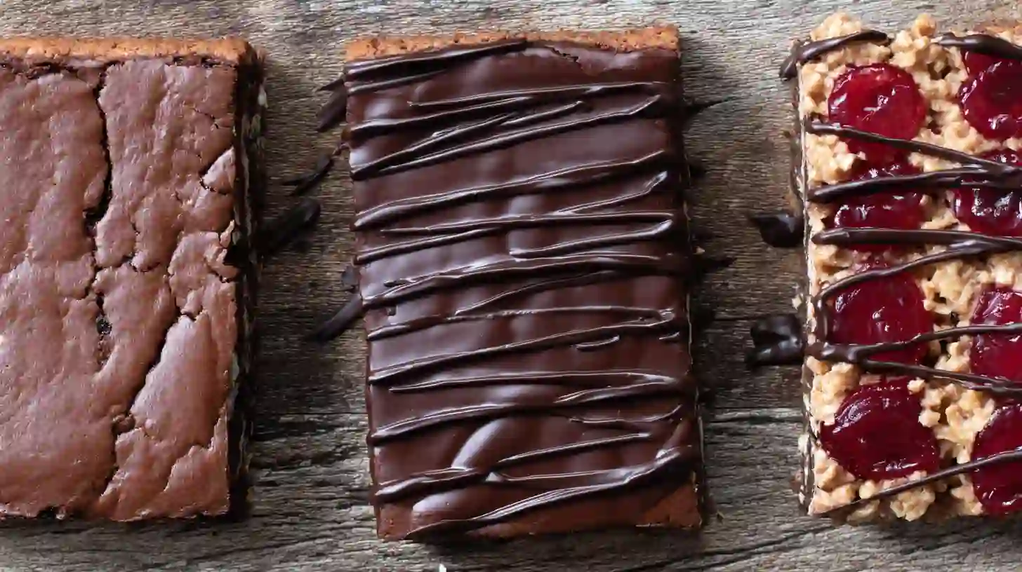 Three variations of Chocolate Covered Cherry Magic Bars recipe – fudgy brownie base, graham cracker coconut, and ganache cherry bars – perfect holiday dessert bars and rich chocolate treats for parties