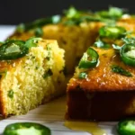 Spicy-Sweet Jalapeño Cornbread with Zesty Lime Drizzle topping, easy savory baking recipes and healthy cornbread recipe with buttermilk