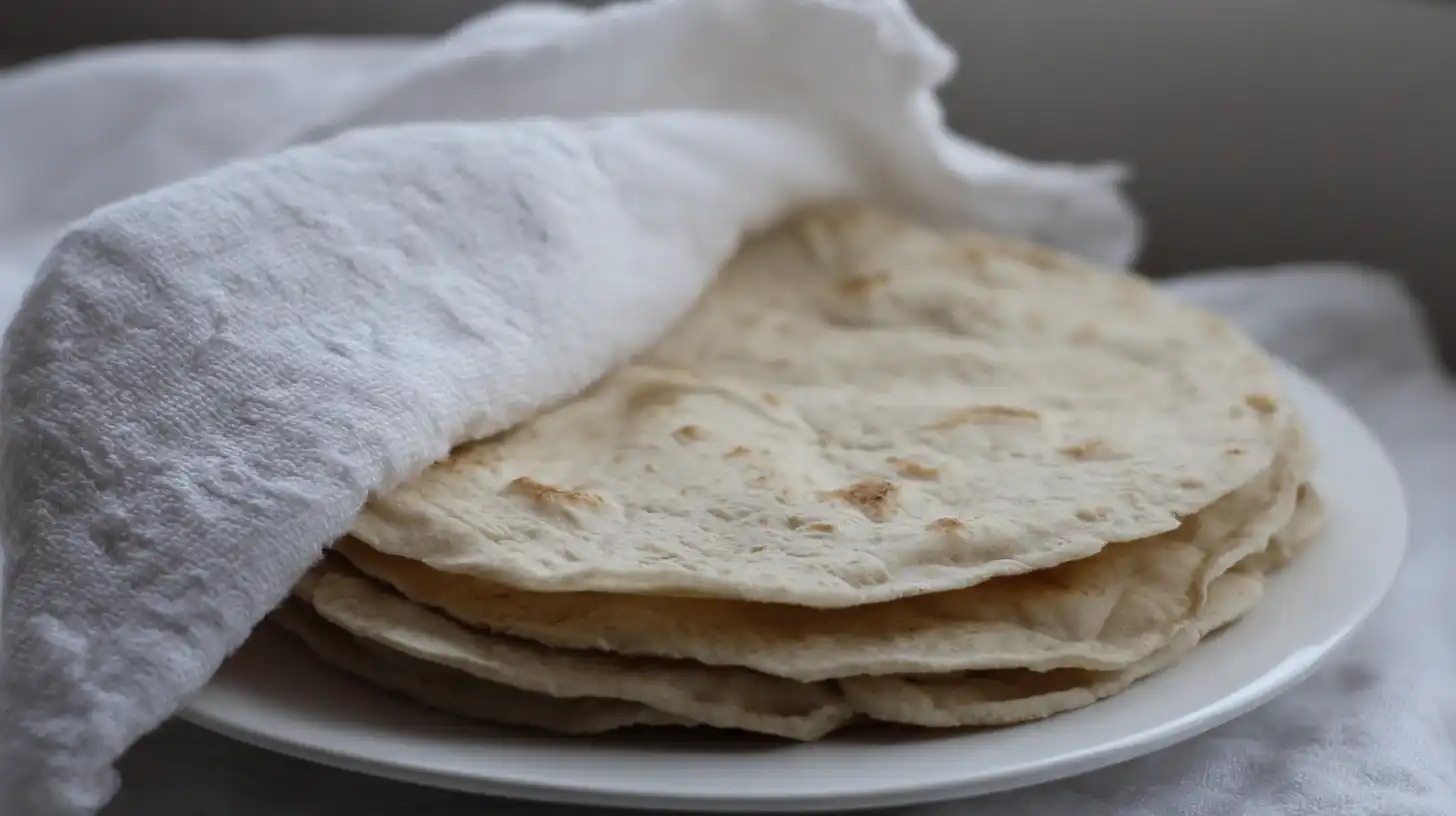air-fryer-chicken-ham-and-cheese-wraps-step1-warm-tortillas Step 1 Air Fryer Chicken Ham and Cheese Wraps – warm tortillas in microwave, easy weeknight lunch under 30 minutes, crispy chicken wrap air fryer recipe.