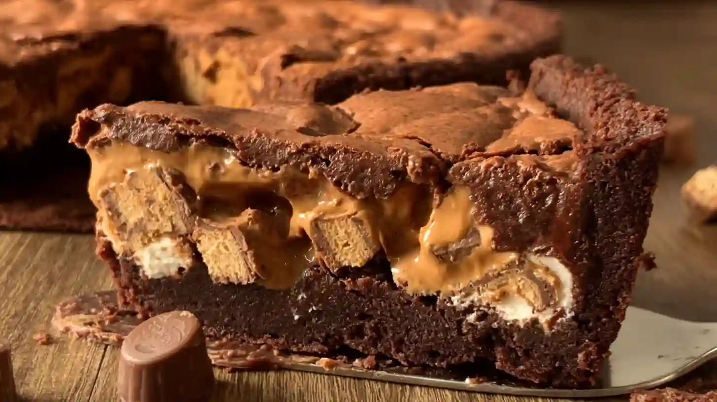 biscoff-bueno-cookie-pie-step6-serve Serving Biscoff Bueno Chocolate Cookie Pie – gooey cookie pie filling with Kinder Bueno layers for easy cookie pie recipe