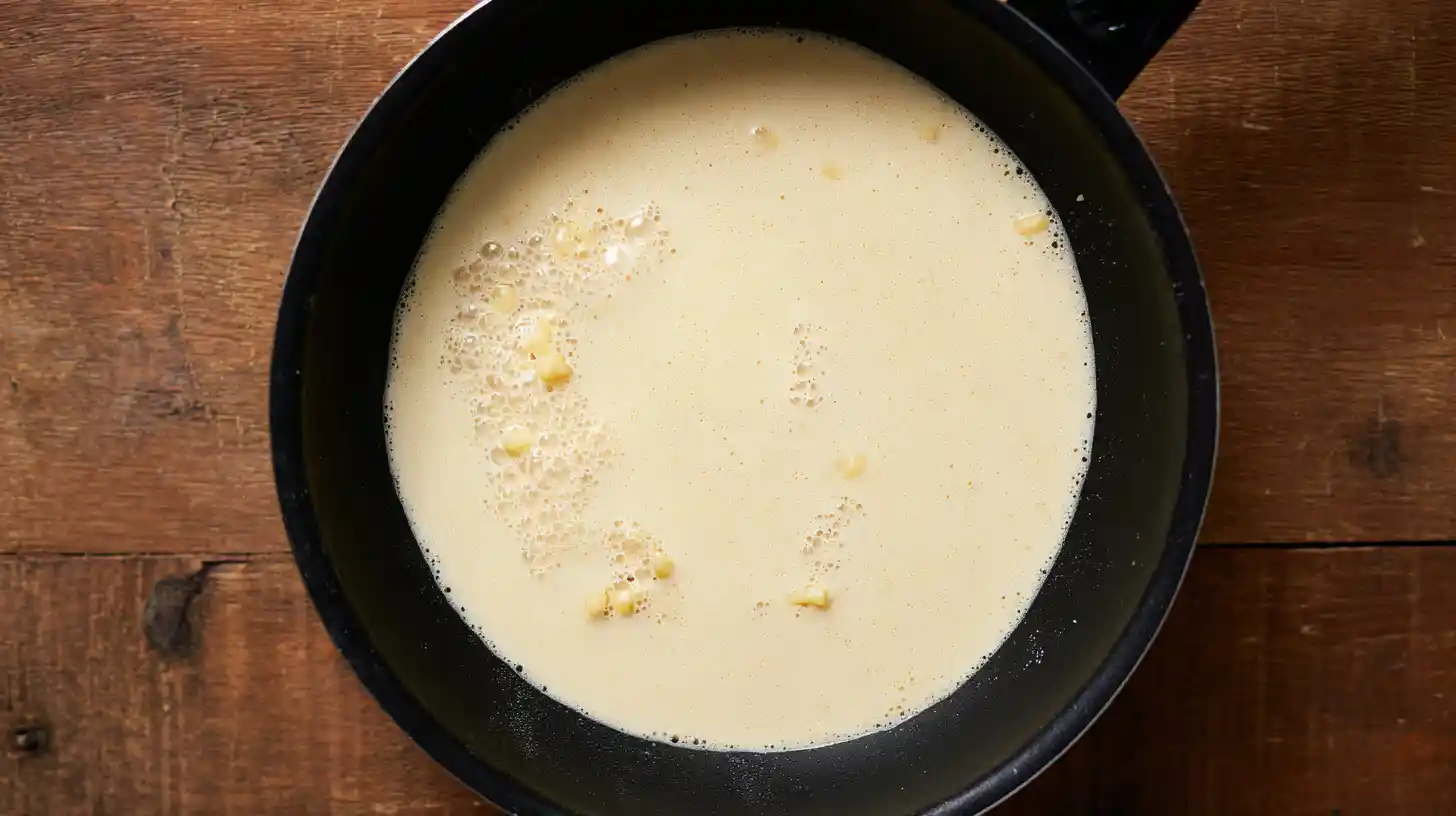 Cajun Lobster Crab and Salmon Alfredo creamy Alfredo base, heavy cream with garlic simmering for homemade Alfredo sauce with seafood, quick family dinner ideas.