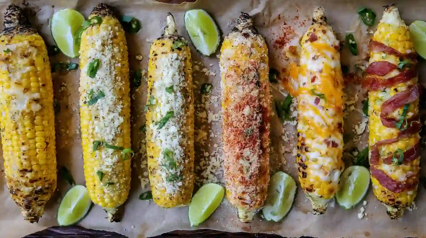 cheesy-garlic-butter-corn-flavor-variations Flavor variations of Cheesy Garlic Butter Corn on the Cob | parmesan garlic butter corn and grilled cheesy corn on the cob recipes