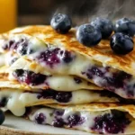 Easy blueberry breakfast quesadillas perfect dessert with melted cheese and fresh blueberries