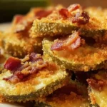 Easy Cheesy Bacon Fried Pickles crispy fried pickles recipe with bacon and cheese