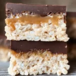 Easy Rice Krispie Millionaires Bars Recipe with caramel and chocolate layers – indulgent no bake desserts, premium chocolate recipes