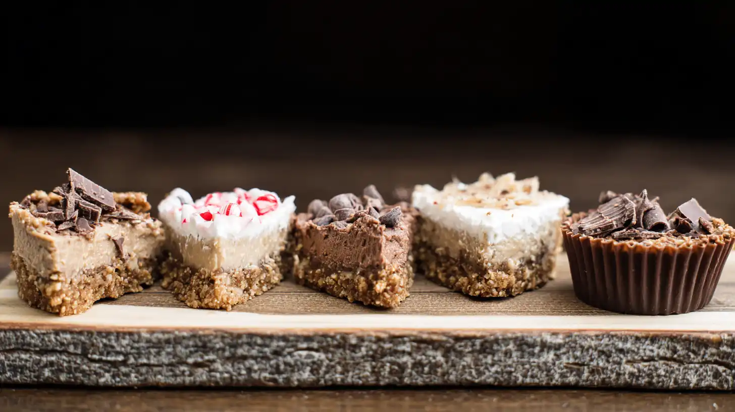 flavor-variations-no-bake-german-chocolate-pie Flavor variations of no-bake German chocolate pie perfect dessert including holiday, double chocolate, and kid-friendly mini pies, Christmas no bake desserts and simple no bake recipes with chocolate