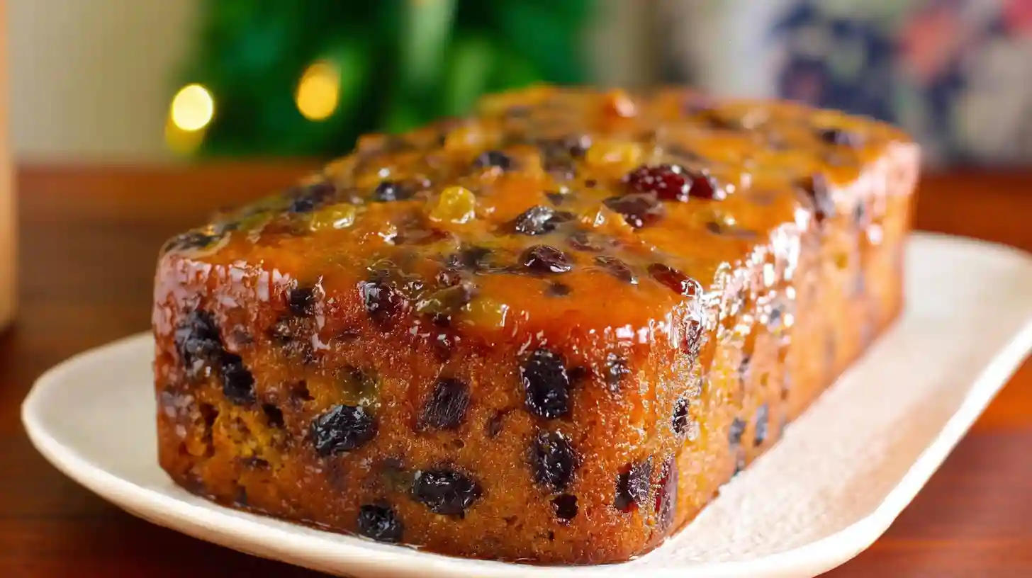 Heavenly moist fruit cake perfect dessert with orange glaze, luxury dessert recipes, best fruit cake for Christmas