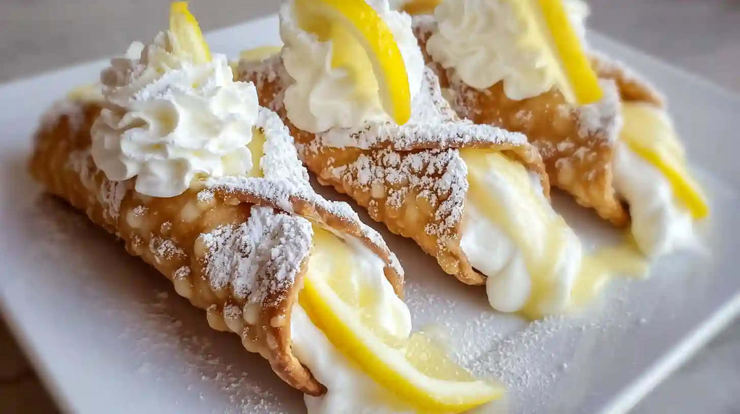 lemon-meringue-cannoli-step5-serve Easy creamy lemon meringue cannoli served – easy holiday dessert recipes, Valentine’s dessert recipes