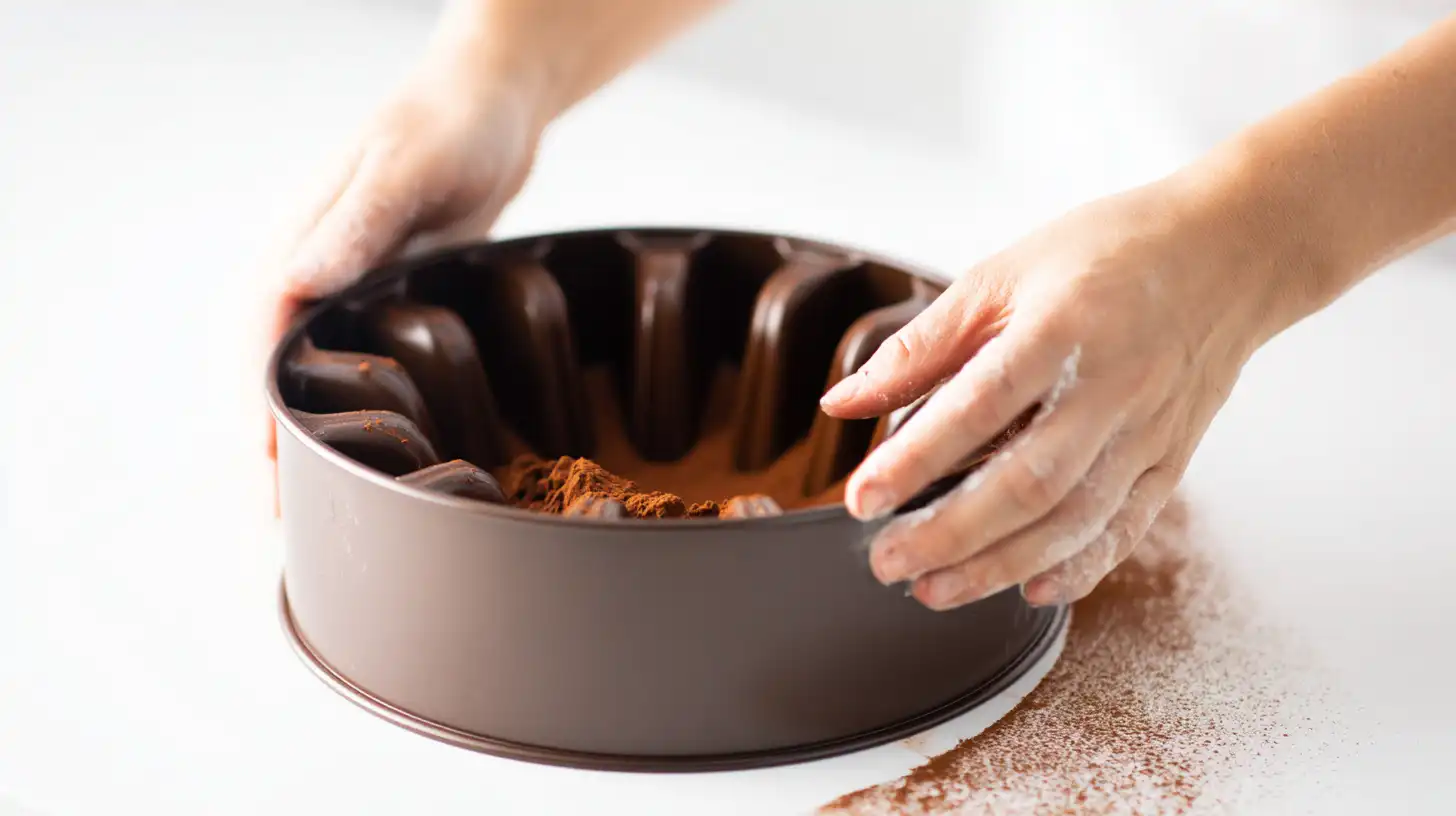 moist-chocolate-bundt-cake-step1-prep-pan Greasing bundt pan for moist chocolate bundt cake – best bundt cake pans for baking and simple chocolate cake for beginners