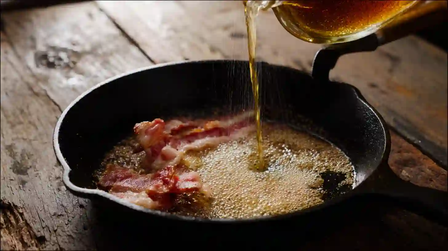 Building the base for Oktoberfest Bacon Beer Mac and Cheese – creamy beer cheese pasta and gourmet bacon mac and cheese