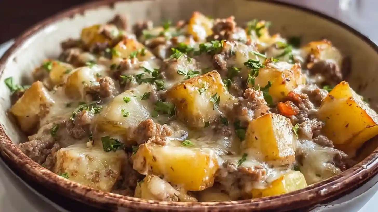 One-Pan Creamy Meat and Potato Skillet Easy Comfort Dinner