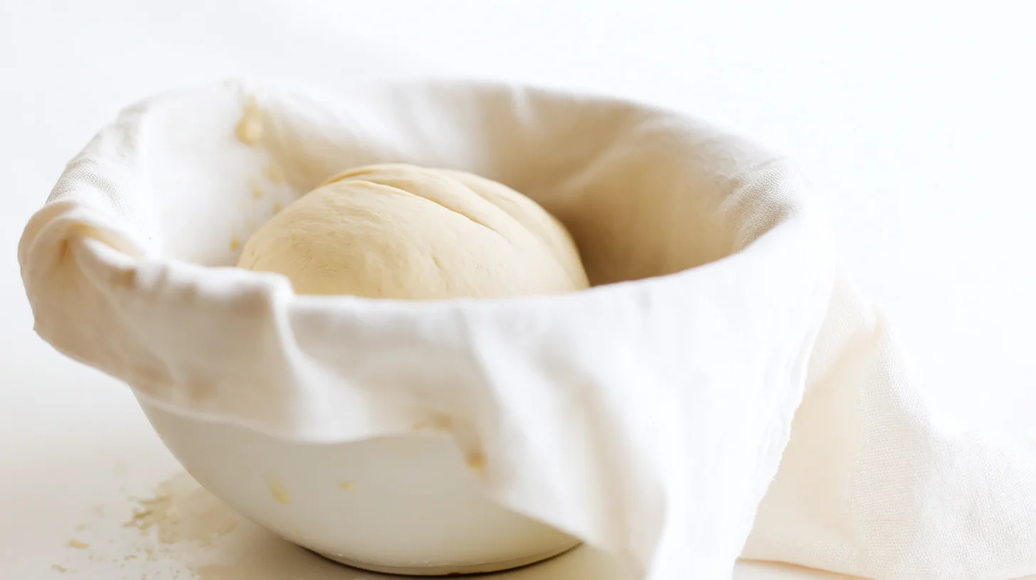 Soft and Fluffy Donut Twists dough rising – fluffy donut dough recipe proofed in a greased bowl for easy dessert recipes for families.