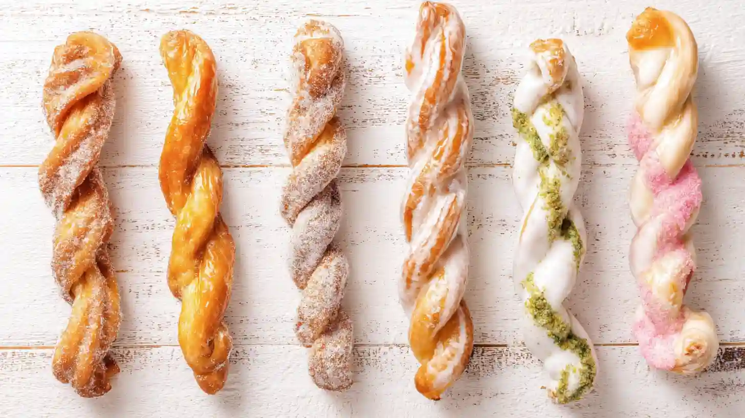 Soft and Fluffy Donut Twist variations – fluffy donut dough recipe with cinnamon sugar, glazed donut glaze recipe, savory and seasonal homemade donut ideas for easy dessert recipes for families with kids.