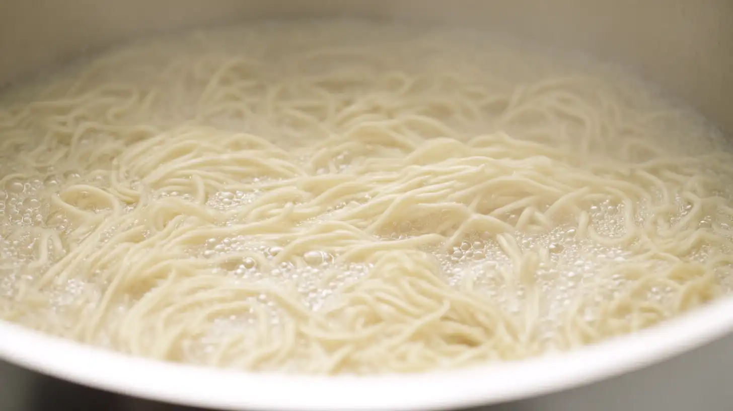 step-1-boil-ramen-noodles-easy-ground-beef-casserole Boiling ramen noodles for easy ground beef casserole recipe – budget-friendly dinner idea and creamy cheese comfort food.