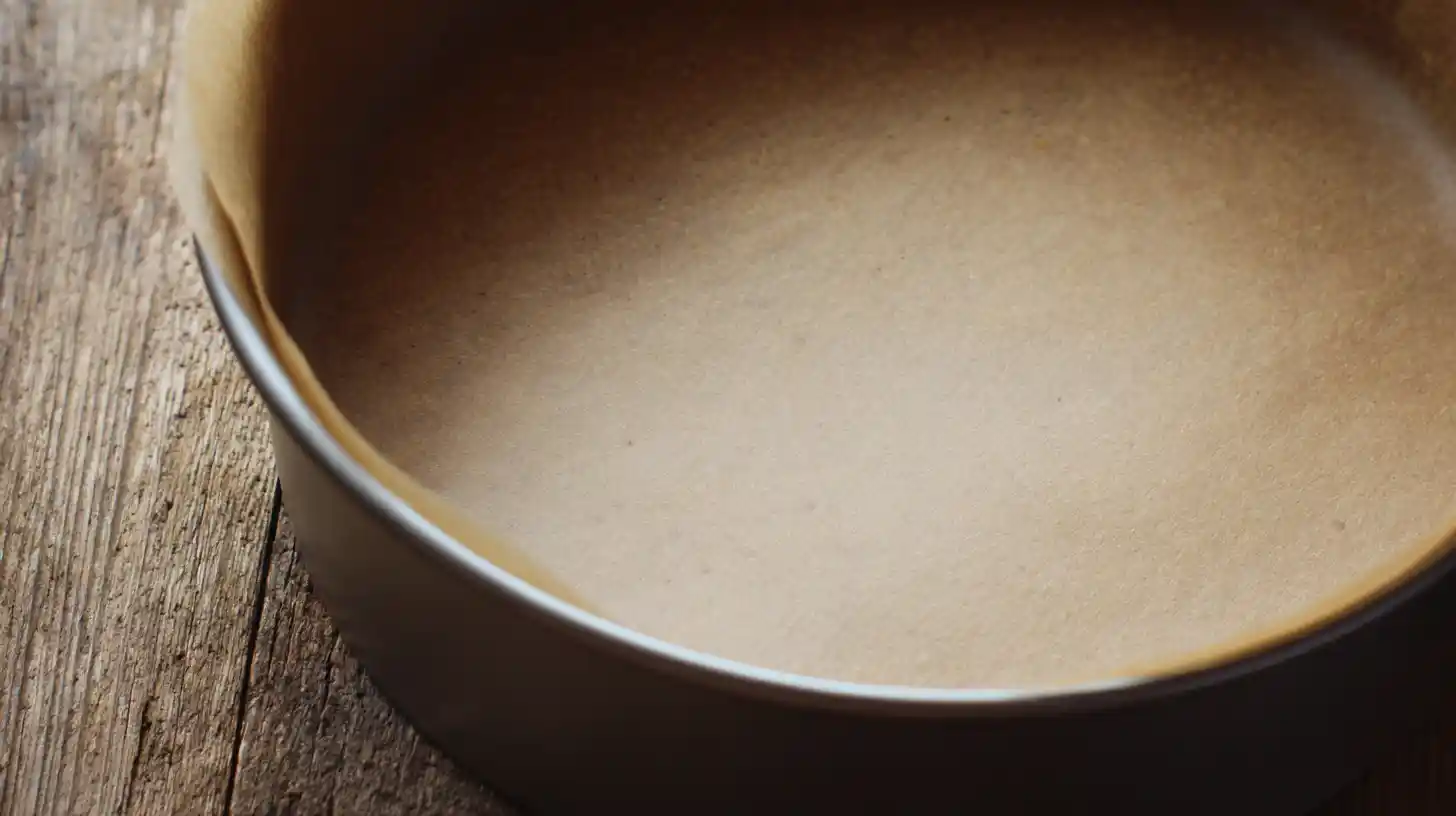step1-prep-pan-flourless-maple-pecan-pumpkin-yogurt-cake Cake pan lined with parchment for Flourless Maple Pecan Pumpkin Yogurt Cake, easy flourless cake recipe and healthy pumpkin dessert recipes