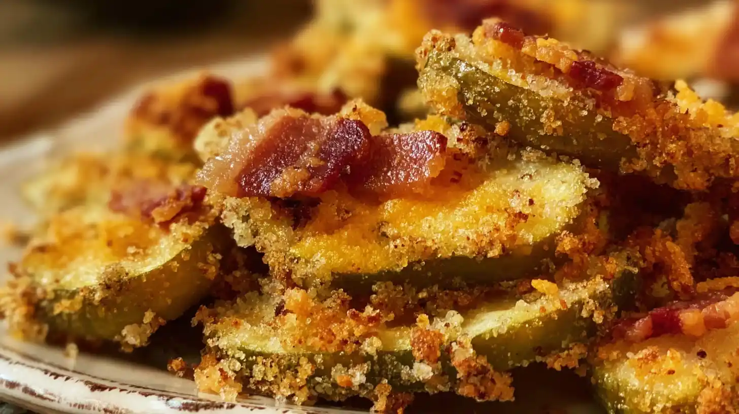 step5-serve-ranch-easy-cheesy-bacon-fried-pickles Easy Cheesy Bacon Fried Pickles served hot with ranch dipping sauce easy game day appetizers