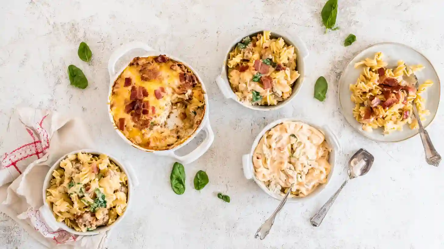 variations-bacon-cheeseburger-ramen-noodle-bake Variations of bacon cheeseburger ramen noodle bake including classic casserole, one pan bacon cheeseburger pasta, and budget-friendly ramen dinner ideas.