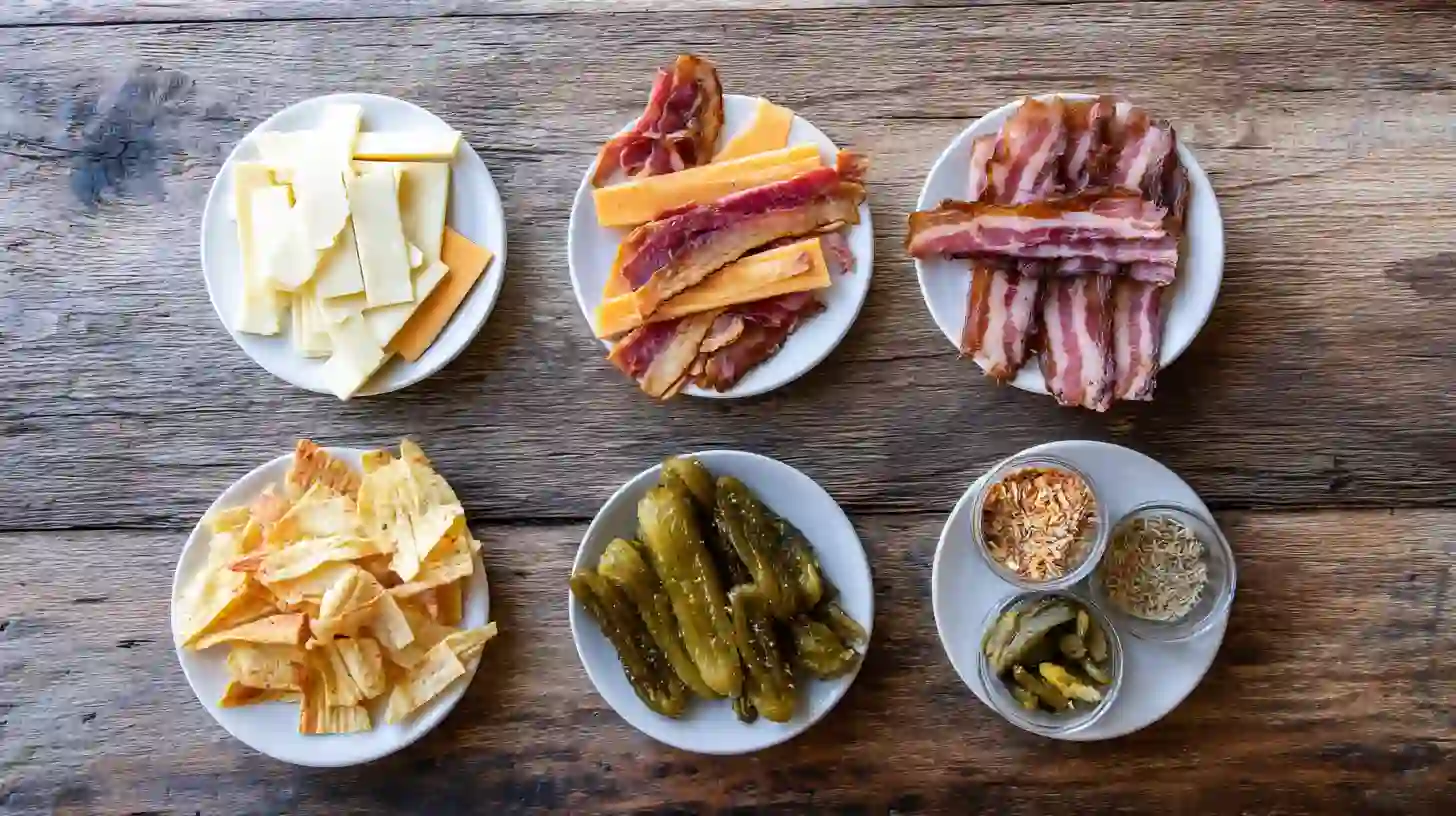 variations-easy-cheesy-bacon-fried-pickles Easy Cheesy Bacon Fried Pickles fun variations easy cheesy snacks recipes and homemade bar food recipes
