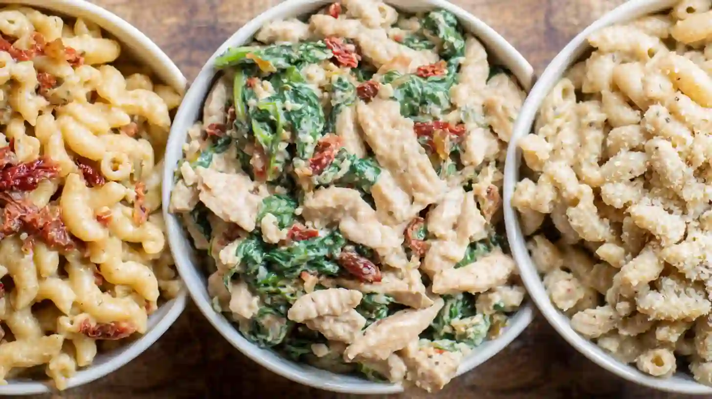 variations-marry-me-chicken-pasta Different variations of Marry Me Chicken Pasta including classic, healthy, and dairy-free, quick chicken dinner recipes and easy dinner recipes for families