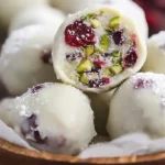 White Chocolate Cranberry Pistachio Truffles – luxury holiday desserts recipes