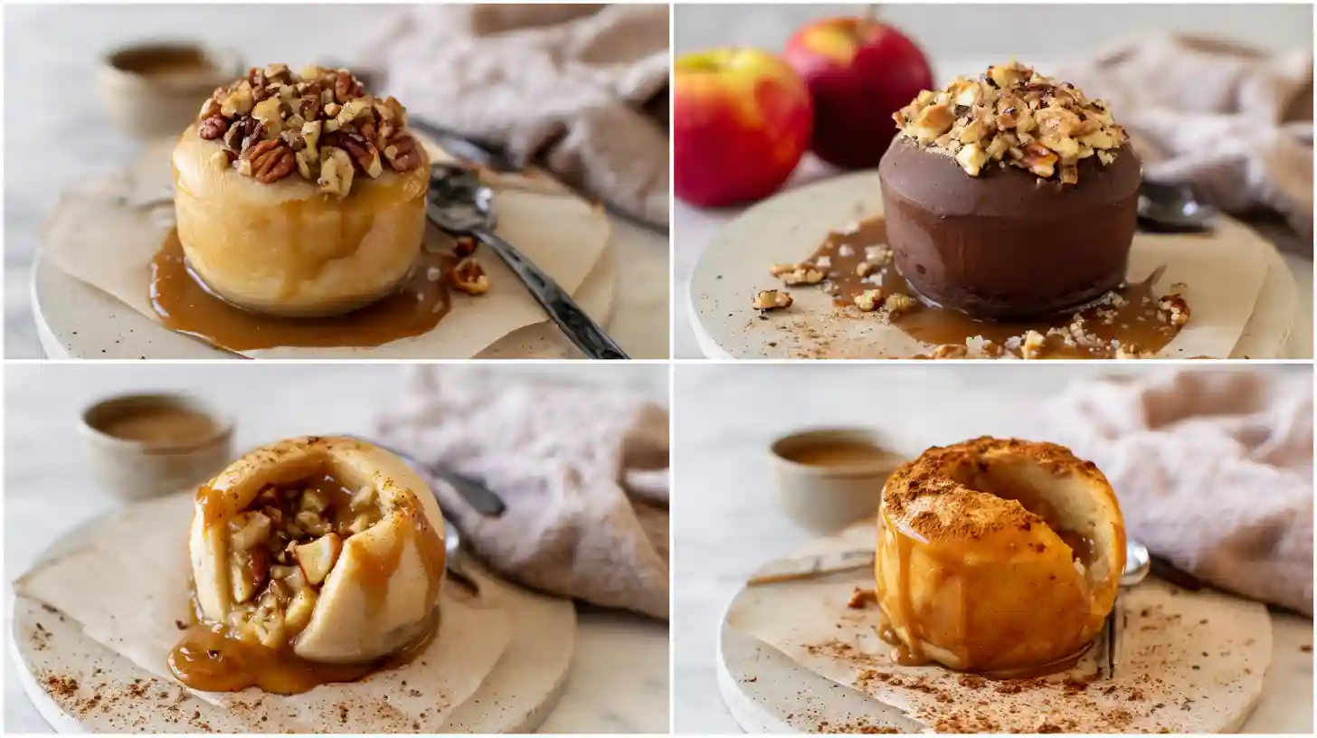 apple-caramel-bombs-flavor-variations-fall-desserts apple caramel bomb variations with pecans, chocolate, and pumpkin spice – easy fall dessert ideas with biscuit dough