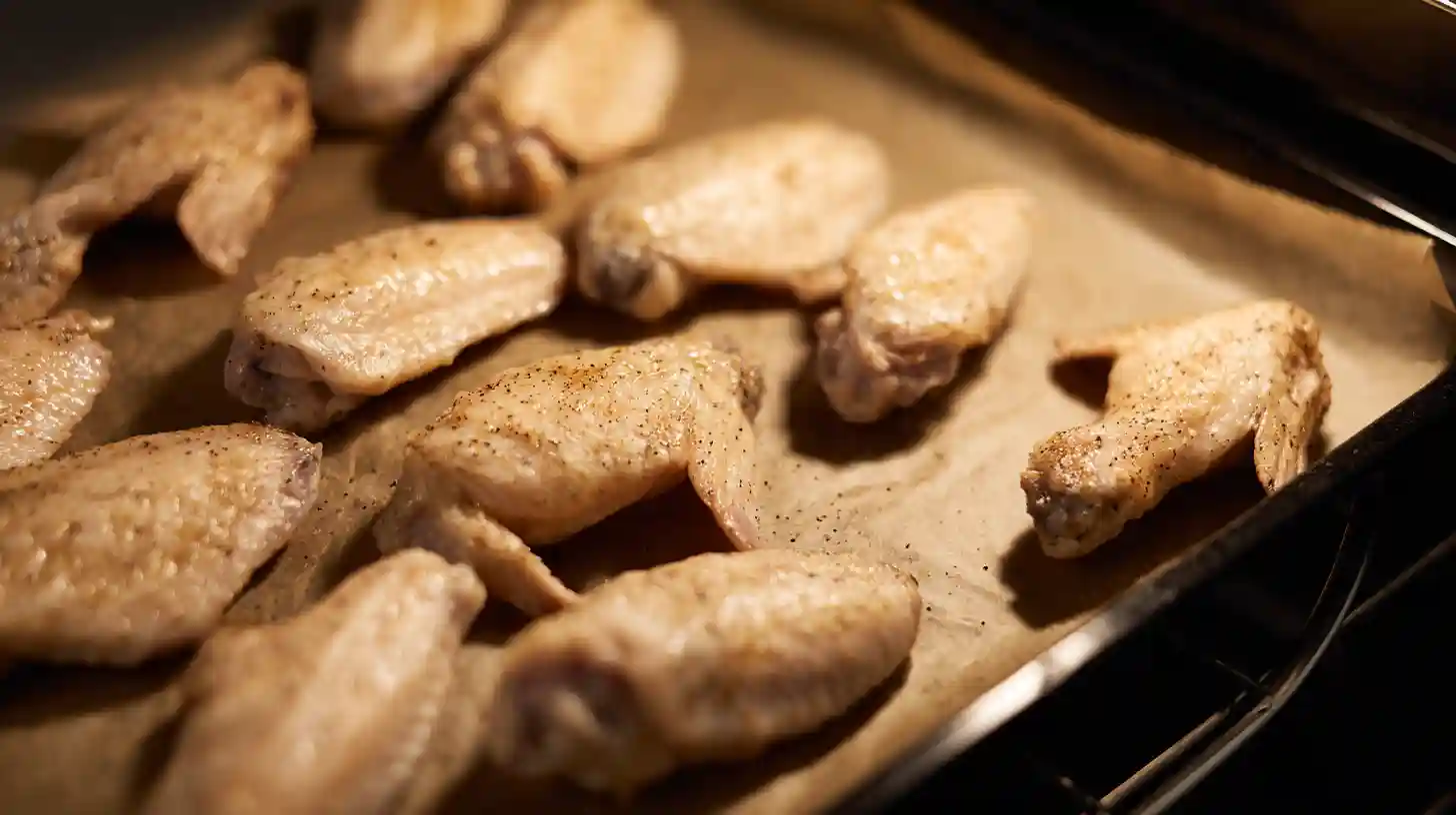 Crispy baked or air-fried chicken wings for Atomic Spicy Chicken Wing Ramen Bowl, easy dinner recipe with golden spicy flavor