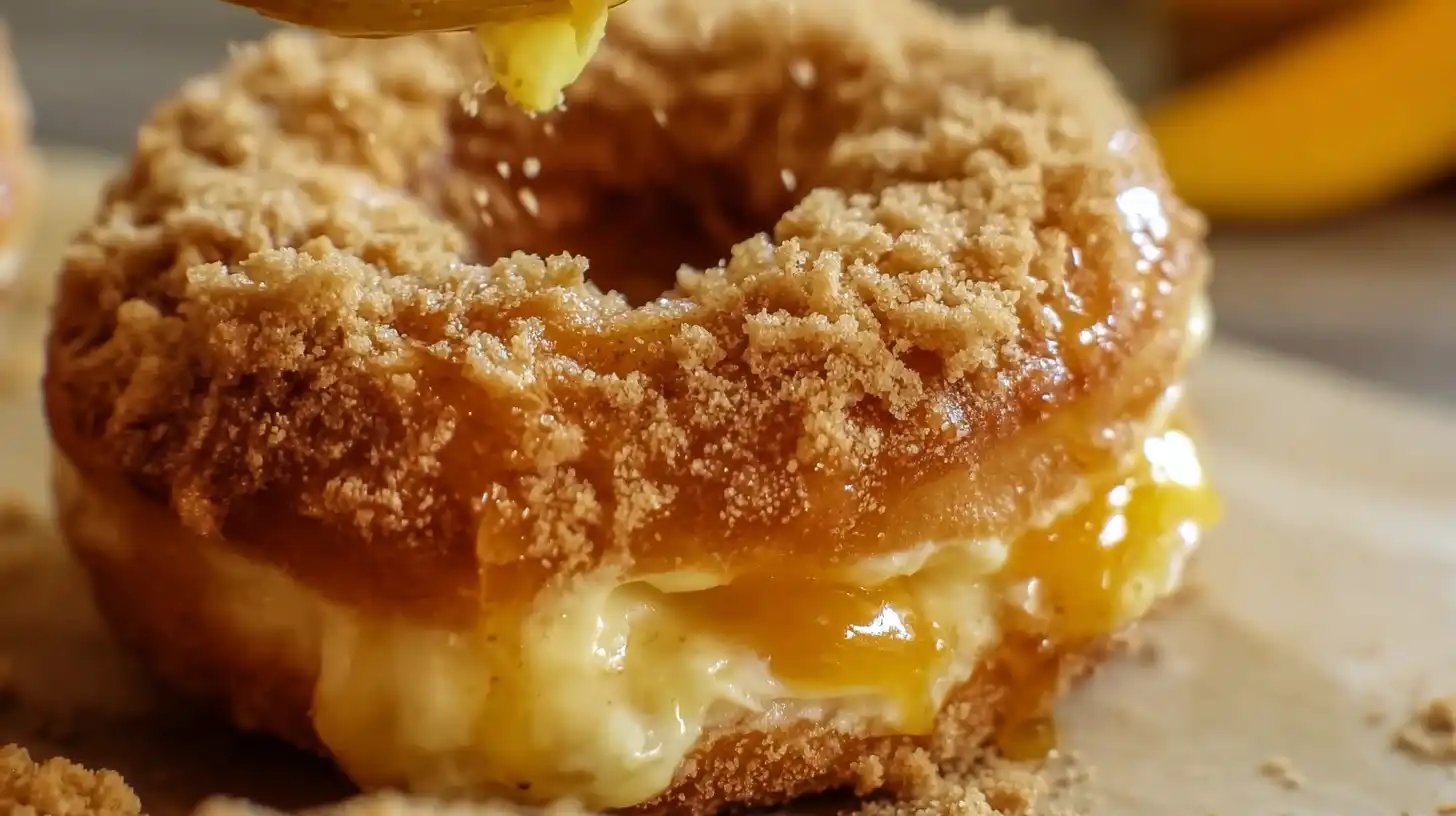 Classic Peach Cobbler Cheesecake Donuts Recipe That Melts in Your Mouth