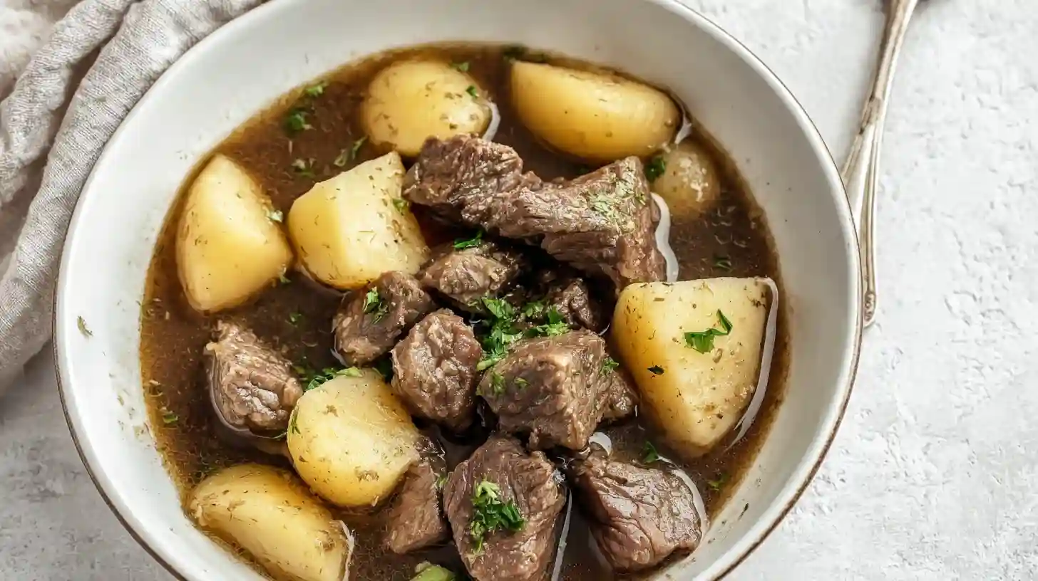 Crockpot Loaded Steak and Potato Bake Easy Family Comfort Recipe