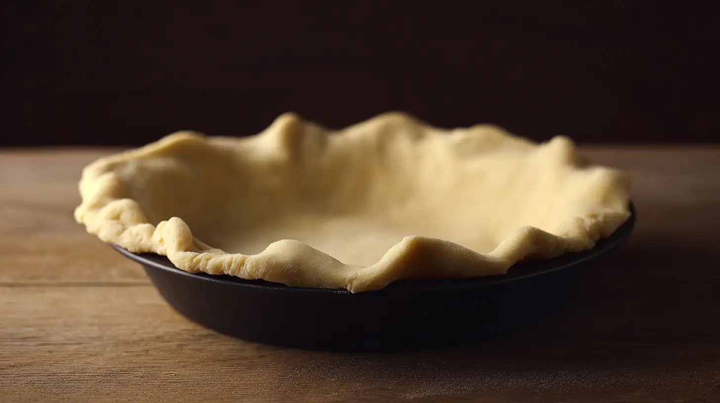 deep-dish-hamburger-sausage-pepperoni-pie-step2-prep-crust Deep-Dish Hamburger, Sausage & Pepperoni Pie step 2 – pressing pie crust into deep-dish pan for homemade deep dish pizza and comfort food dinners