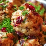 Festive Cranberry Turkey Stuffing Balls – quick and cheap holiday meals for easy dinner recipes for families