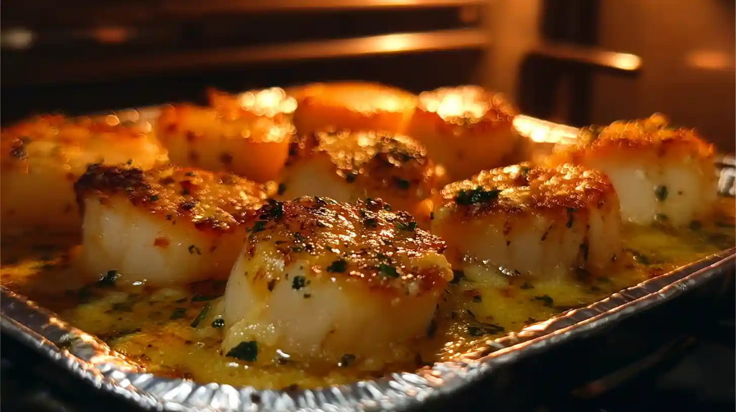 garlic-butter-baked-scallops-step4-bake-and-breathe Step 4 – Bake Garlic Butter Baked Scallops Until Golden and Tender for Restaurant-Quality Seafood Dinner Recipes