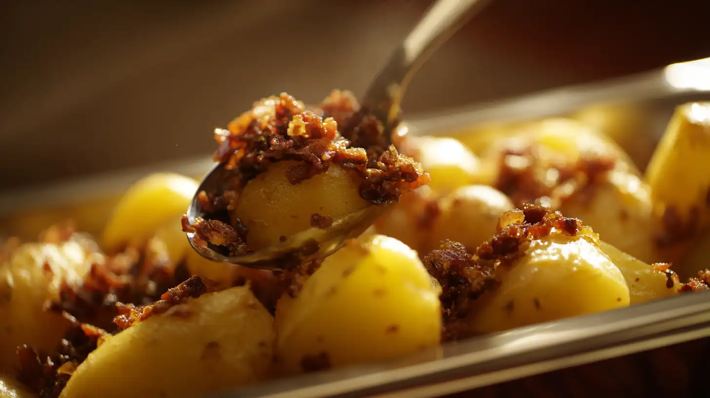 step3-beef-bacon-breakfast-potatoes-recipe Beef bacon topping for crispy potato breakfast recipes and comfort food brunch ideas