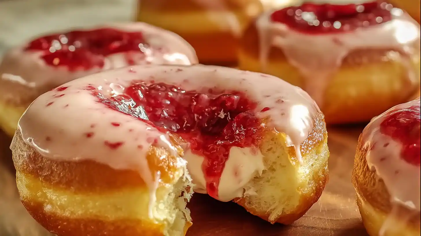 Strawberry Cheesecake Stuffed Donuts Easy, Indulgent Breakfast Recipe