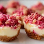 Strawberry Crunch Cheesecake Bites – easy no bake cheesecake bites, best strawberry dessert recipes with graham cracker crust.