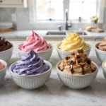 Delicious and Easy Cool Whip Flavor Variations – chocolate, strawberry, pineapple coconut, mocha, orange creamsicle, blueberry cheesecake, caramel toffee, maple cinnamon whipped topping recipes for desserts and holiday treats.