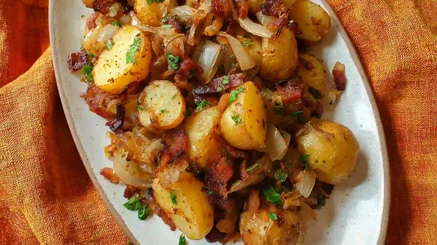 image-recipe8 Close-up of Rotel Cream Cheese Sausage Balls stacked on a plate, showing golden-brown baked sausage balls with melted cheese, creamy center, and garnished with fresh parsley.