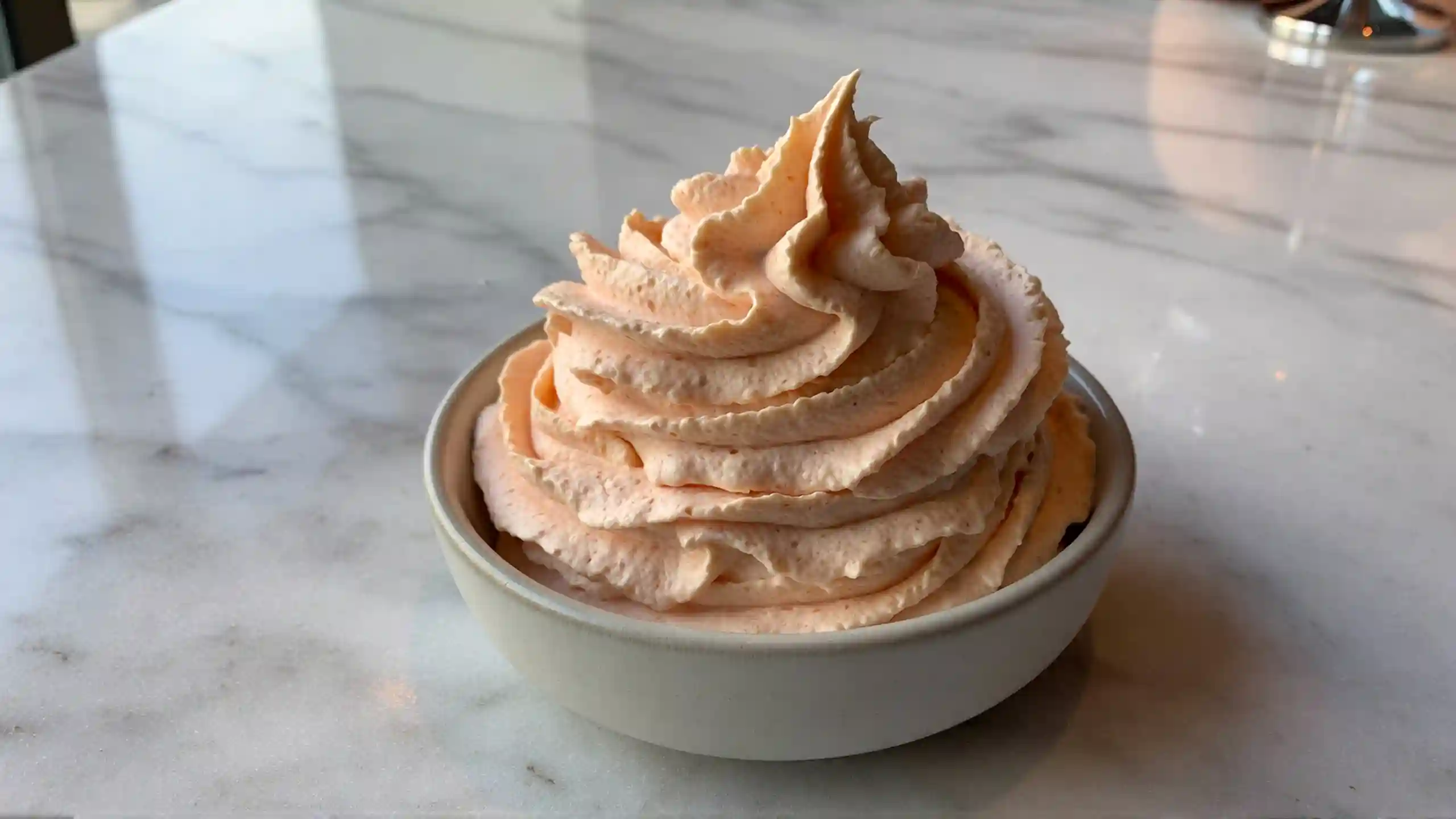 Delicious and Easy Cool Whip Flavor Variations Orange creamsicle Cool Whip in a bowl – creamy whipped topping with orange marmalade and vanilla flavor, perfect for fruit salads, cupcakes, and light summer desserts.