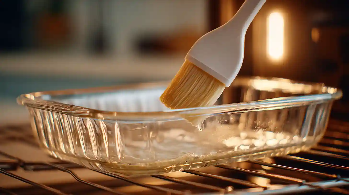 Preheating oven to 350 degrees and greasing baking dish for quick Easy strawberry cheesecake dump cake dessert, easy weeknight baking recipe.