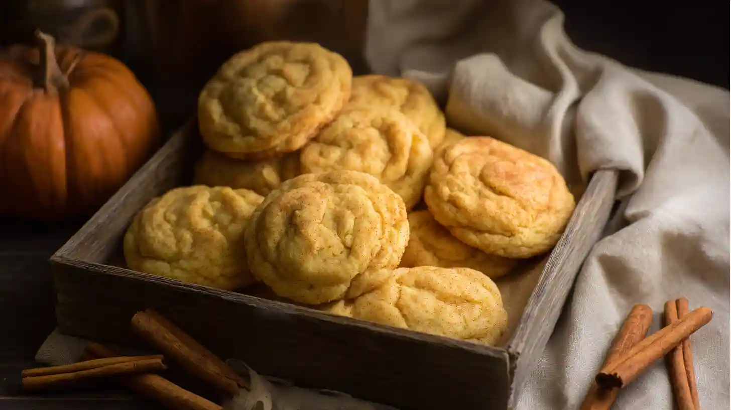 Pumpkin spice cream cheese cookies baked to golden perfection — comforting desserts made from scratch and easy baking recipes for beginners.