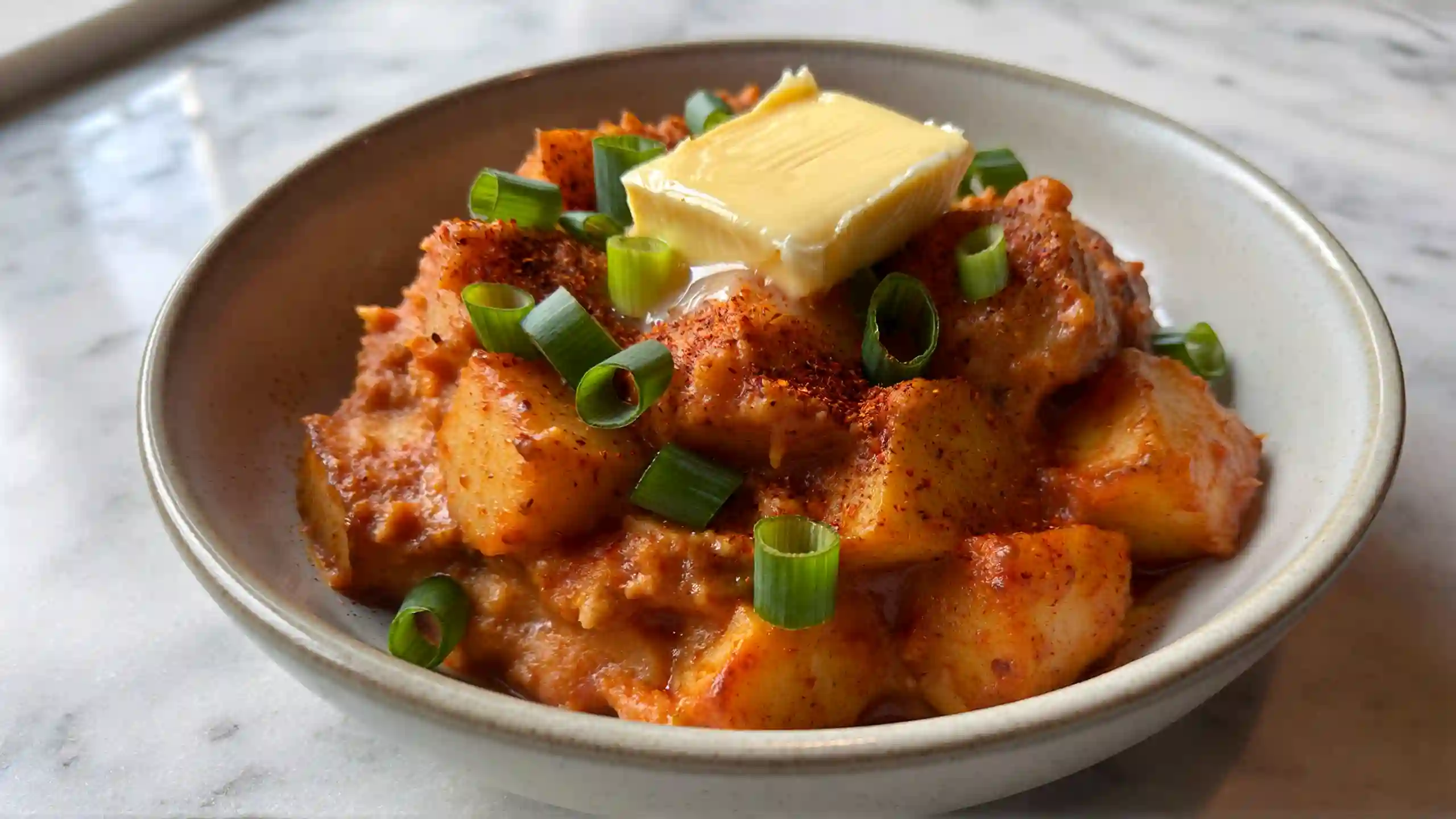Spicy Cajun mashed potatoes with butter and green onions – bold, creamy Southern side dish with Cajun seasoning