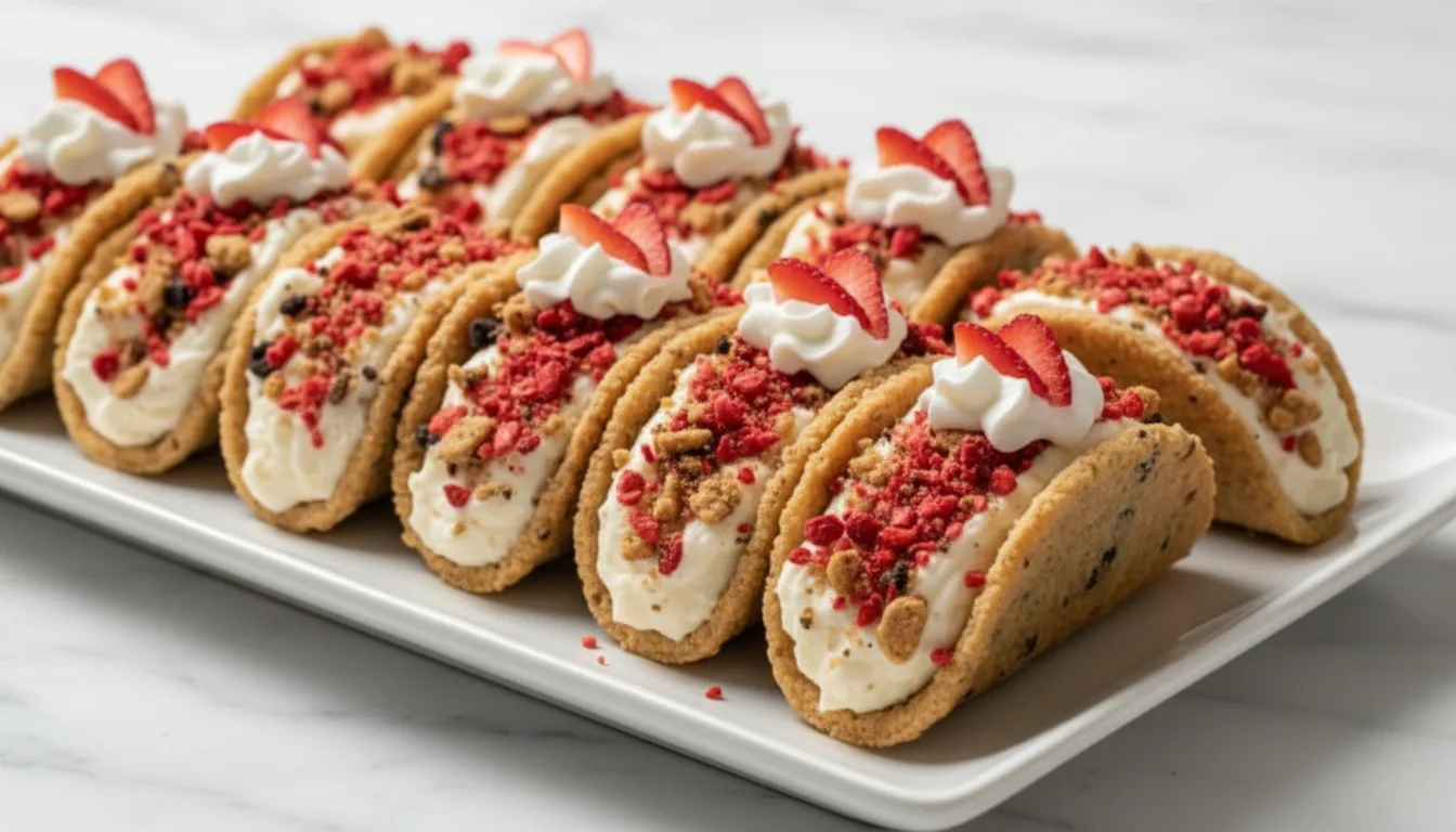 Strawberry Crunch Cheesecake Tacos The Best No-Bake Summer Dessert