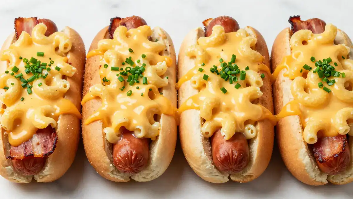 Air Fryer Bacon Mac and Cheese Dog: quick comfort food lunch