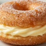 Cinnamon Kissed Cheesecake Donut Cookies Recipe with creamy vanilla filling – homemade bakery style dessert recipe