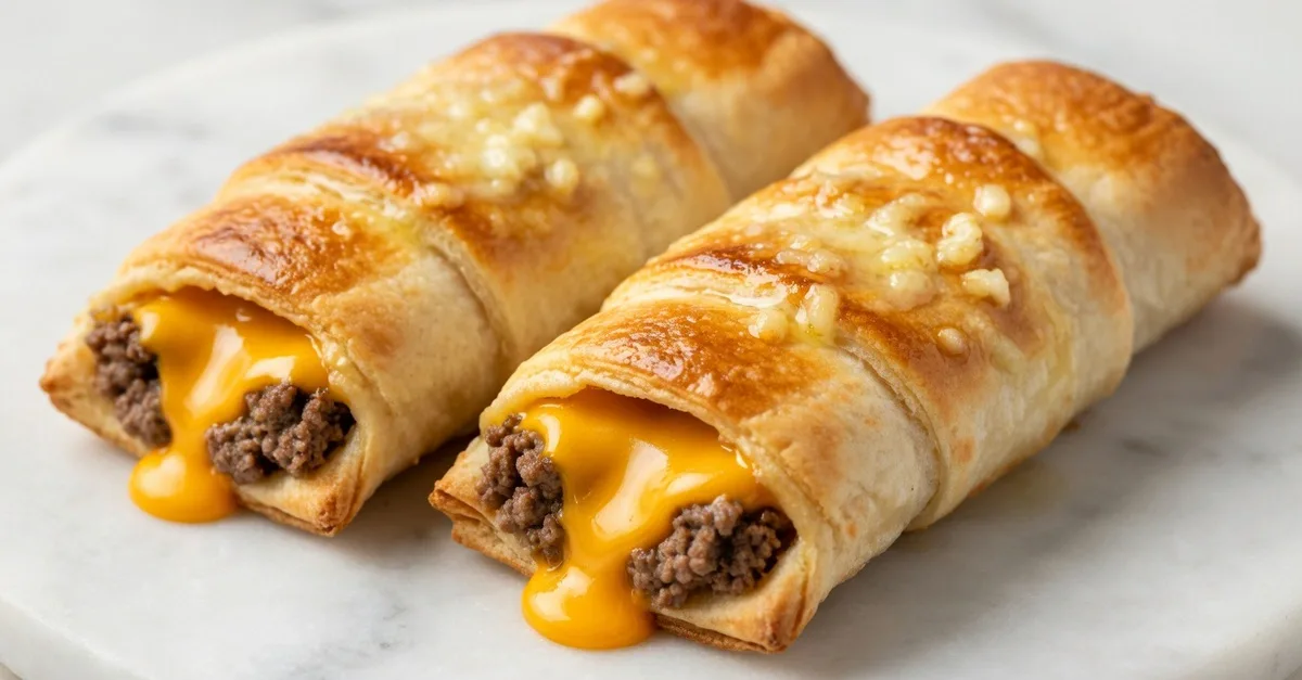 Garlic Butter Beef Cheeseburger Rollups: quick comfort food meal