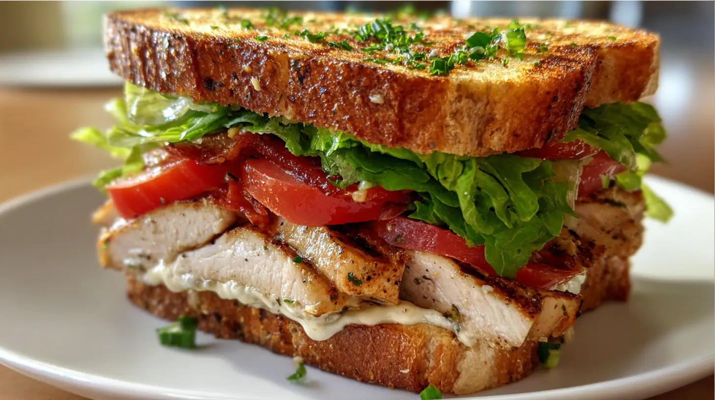 Garlic Butter Lettuce Tomato & Grilled Chicken Sandwich